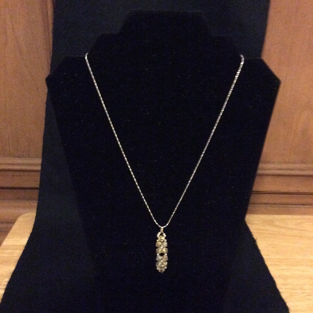 Sterling Silver Necklace with Swarovski Citrine